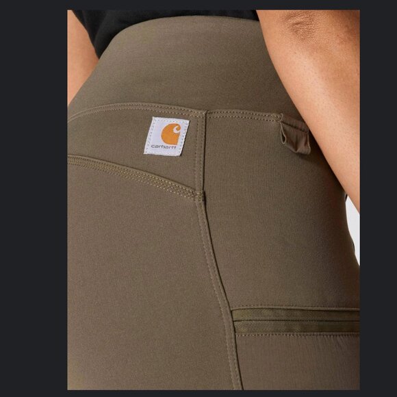 XL (16-18) - CARHARTT - Force Fitted Lightweight Utility Leggings Olive NEW - Picture 4 of 14